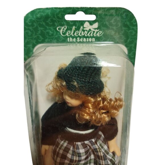 Celebrate The Season 5.5" Hand Painted Bisque Porcelain Collectible Doll - Picture 4 of 6